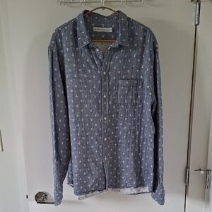 National Standards Blue & White 100% Cotton Shirt w/ Anchor Print (Size XXL)
